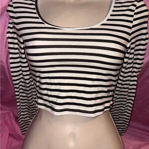 Victoria’s Secret striped long sleeve crop top